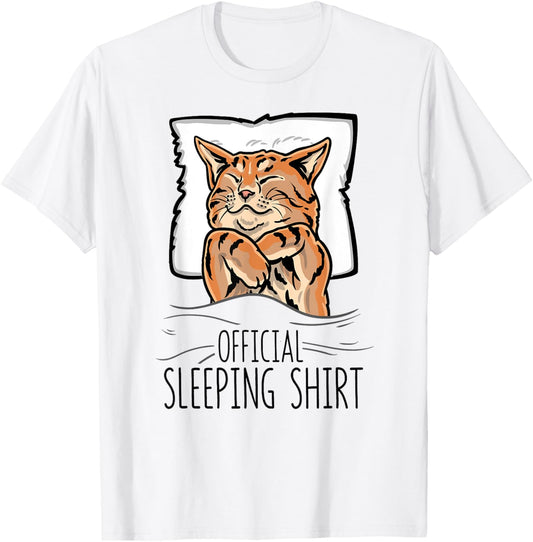 official sleeping Shirt cute Cat nap sleep nightgown T-Shirt