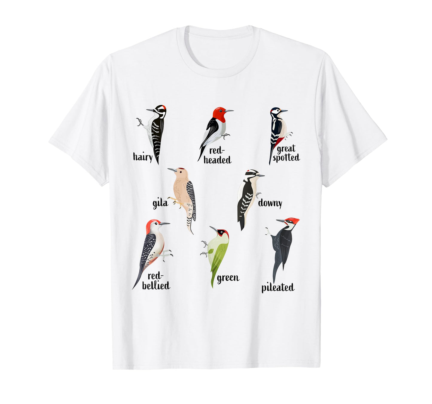 Types of Woodpecker Bird watching Wildlife T-Shirt