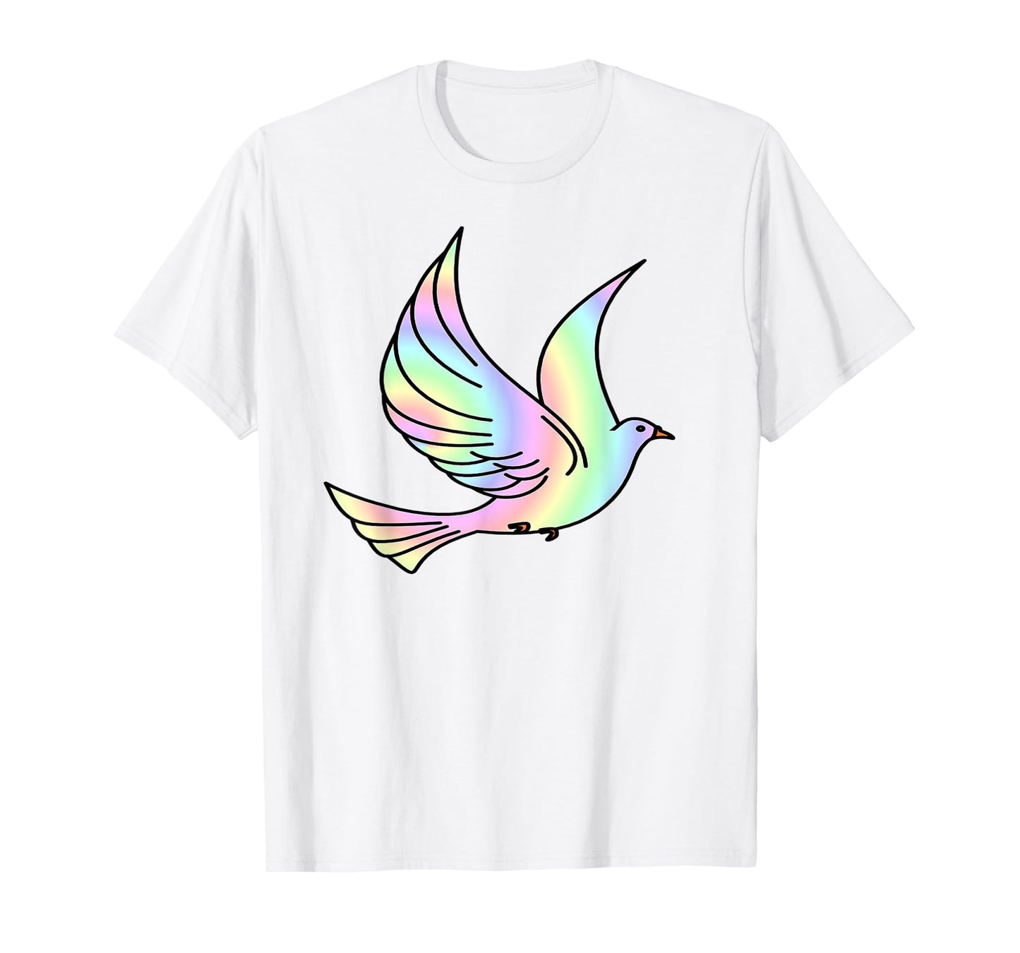 Dove Bird Colorful Beautiful Rainbow T-Shirt T-Shirt