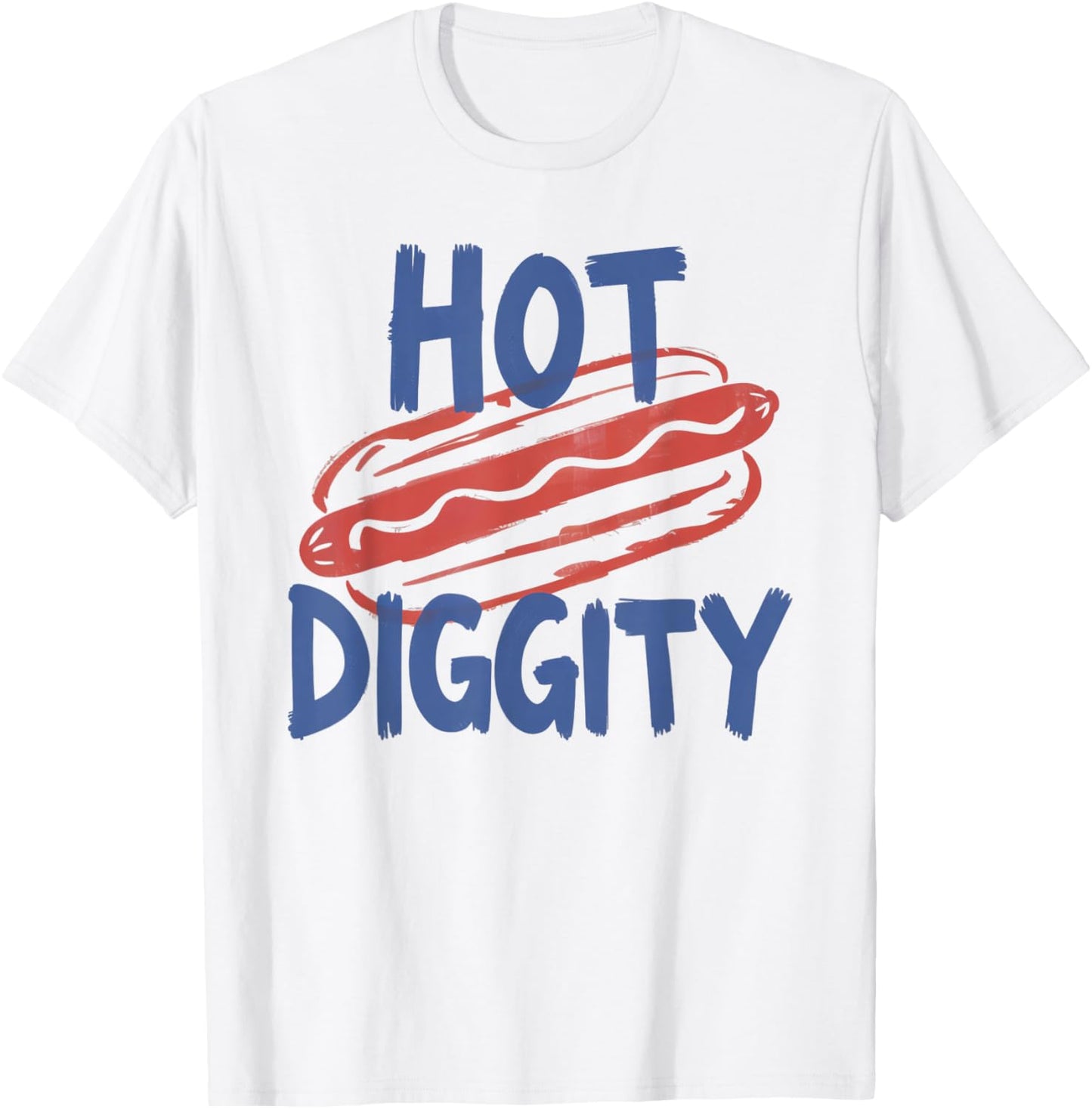 Hot Diggity Hot Dog BBQ 4th of July Party USA American Pride T-Shirt
