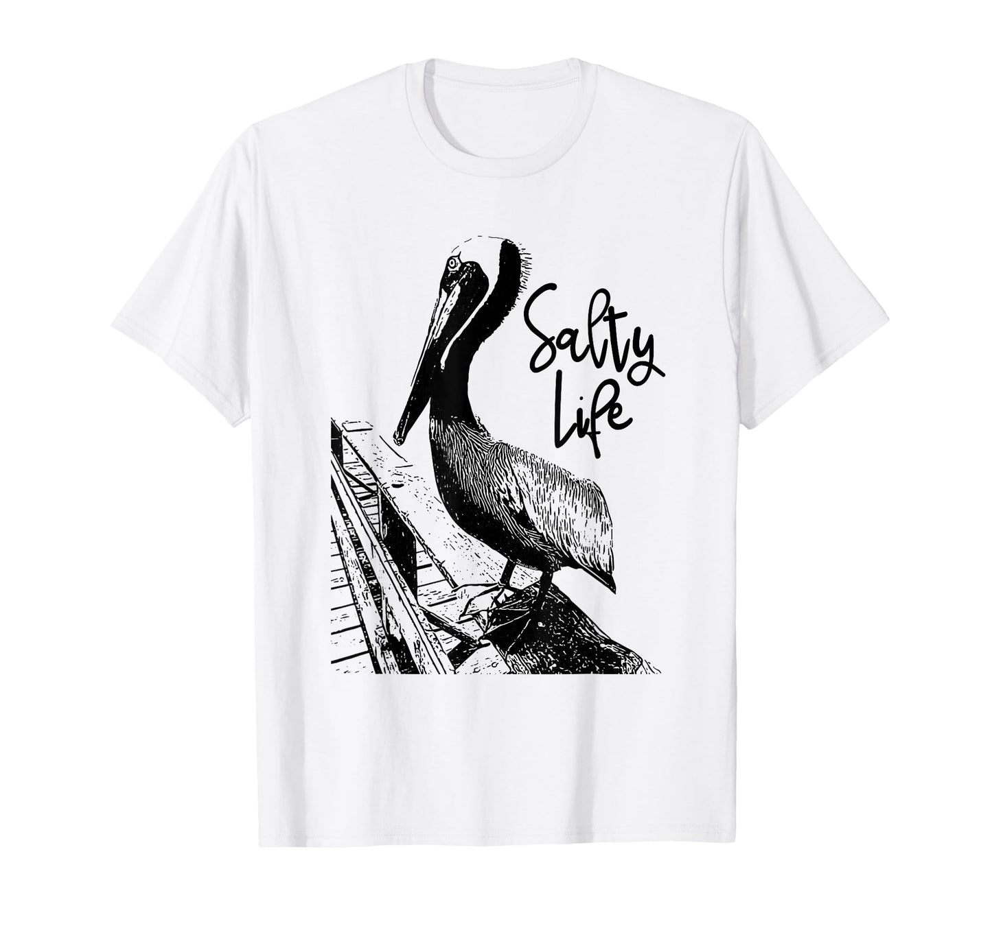 Salty Life Pelican Art T-Shirt T-Shirt
