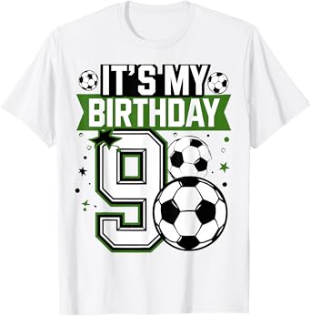 Birthday Boy Tees 9 Soccer Its My 9th Birthday Boys Soccer T-Shirt
