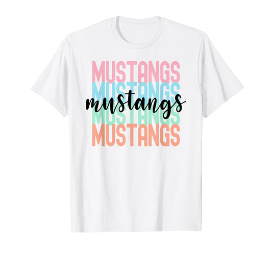 Mustangs Team Mascot School Spirit Game Night T-Shirt