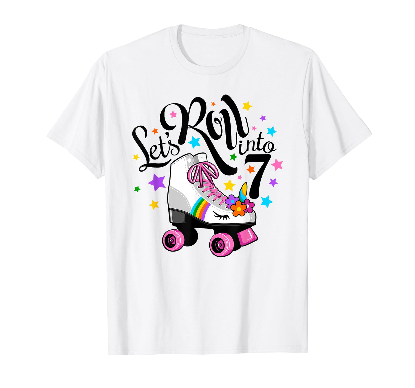 Lets roll into 7 Birthday. Unicorn, Roller skate T-Shirt