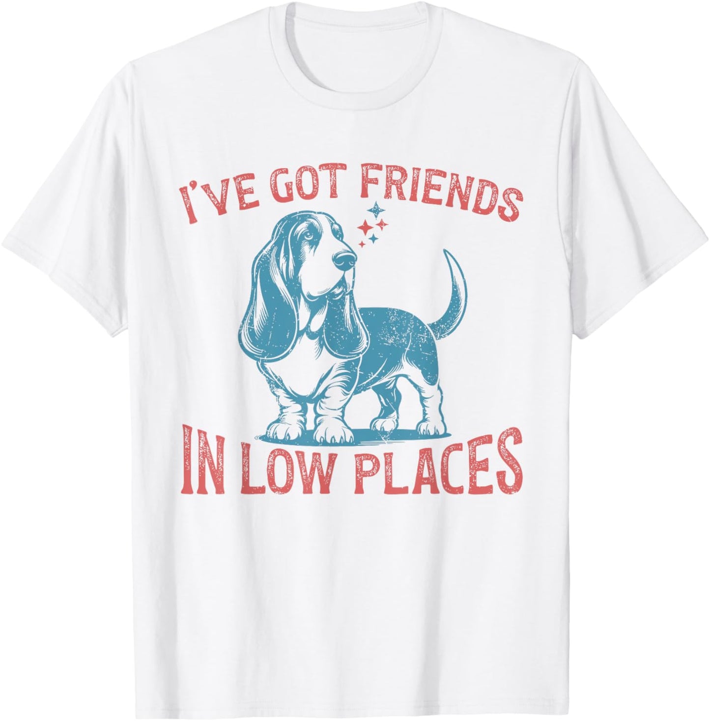 I've Got Friends In Low Places Basset Hound Dog Lover Xmas T-Shirt