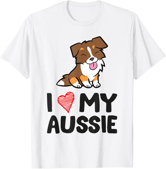 Australian Shepherd Dog I Love My Aussie T-Shirt