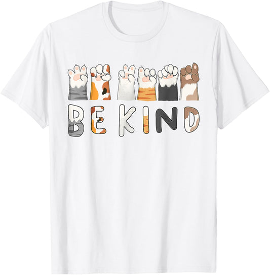 Be kind sign language cat paws T-Shirt