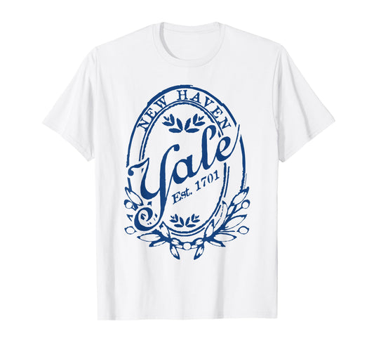 Yale University New Haven Est. 1701 Vintage Collegiate Logo T-Shirt