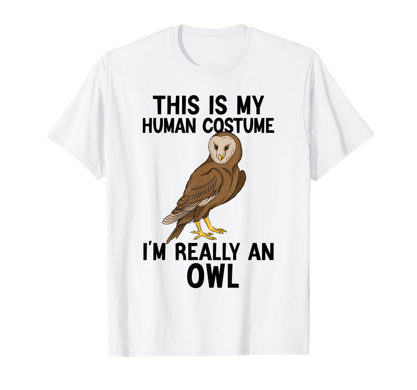 Simple Halloween Costumes for Men Women - Funny Owl Costume T-Shirt