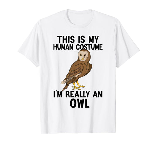 Simple Halloween Costumes for Men Women - Funny Owl Costume T-Shirt