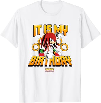 Sonic The Hedgehog Birthday It Is My Birthday Knuckles Logo T-Shirt