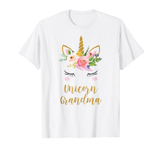 Unicorn Grandma Shirt, Floral Bouquet T-Shirt