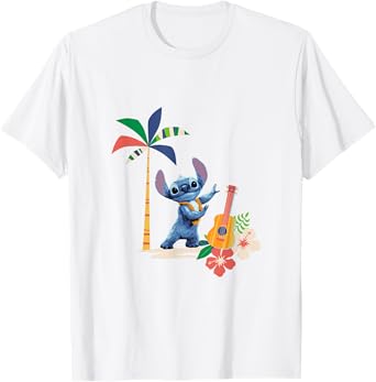 Disney Lilo & Stitch Hula Dancing Stitch Floral Logo T-Shirt