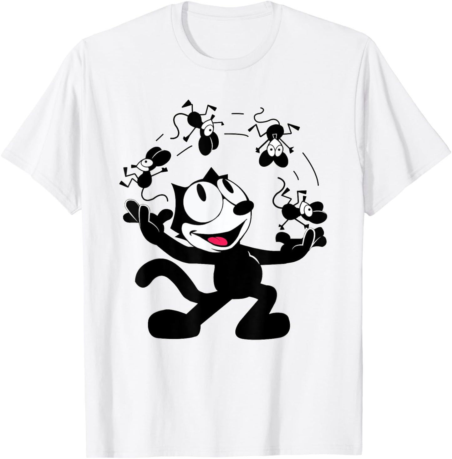 Felix Cat Juggling Mice Vintage Cartoon Retro Graphic Fun T-Shirt