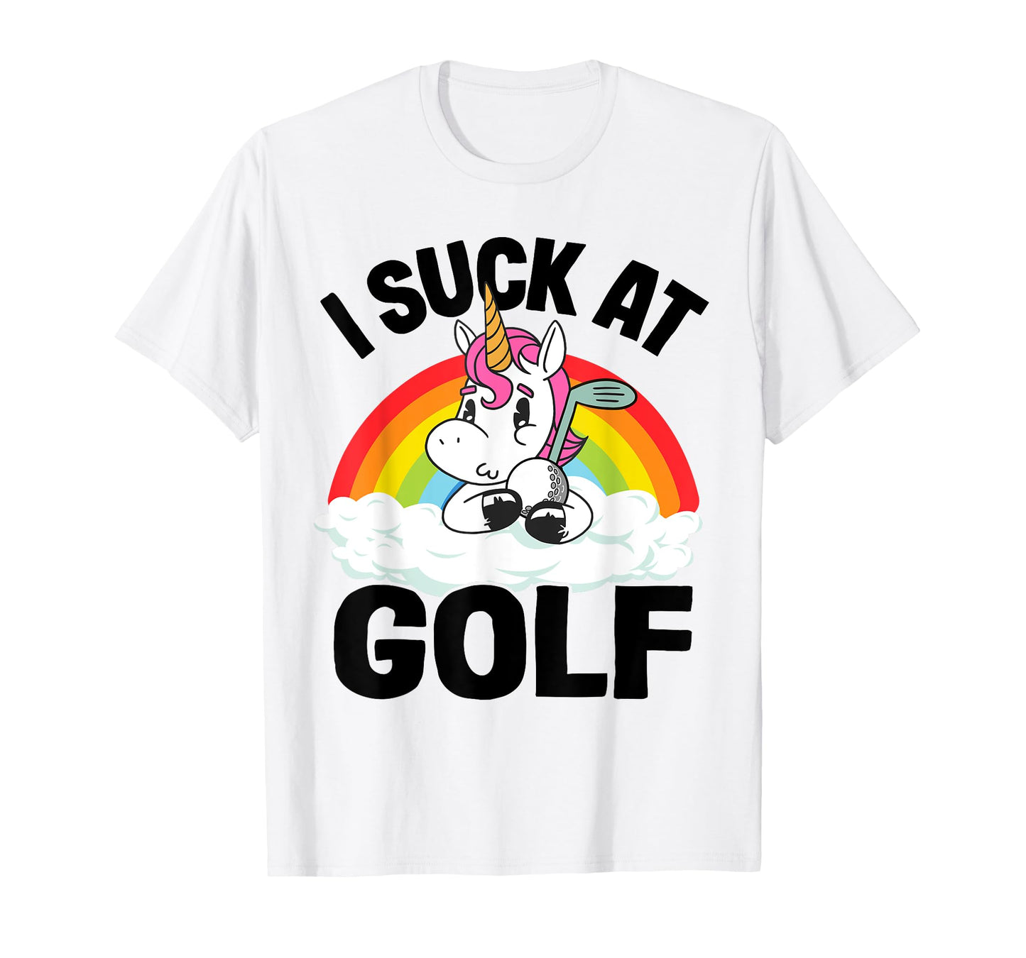 I Suck At Golf Funny Golf Loser Unicorn Sarcastic Golfing T-Shirt