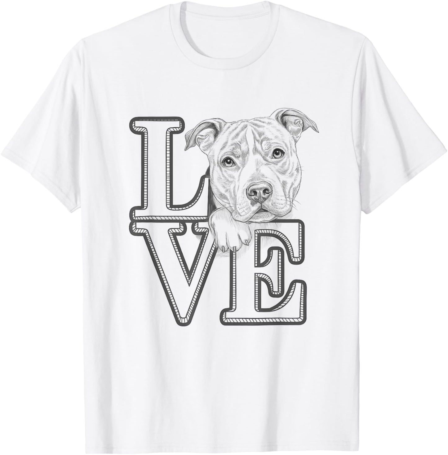Staffordshire Bull Terrier Staffy Dog Love Design T-Shirt