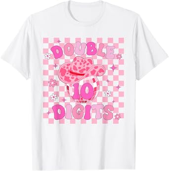 10 Double Digits 10th Birthday Rodeo Cowgirl 10 Year Old T-Shirt