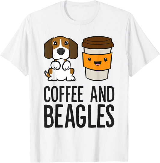 Coffee And Beagles Funny Beagle T-Shirt