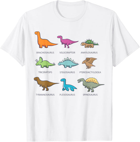 Types of Dinosaurs Shirt | Educational T-shirt Gift T-Shirt