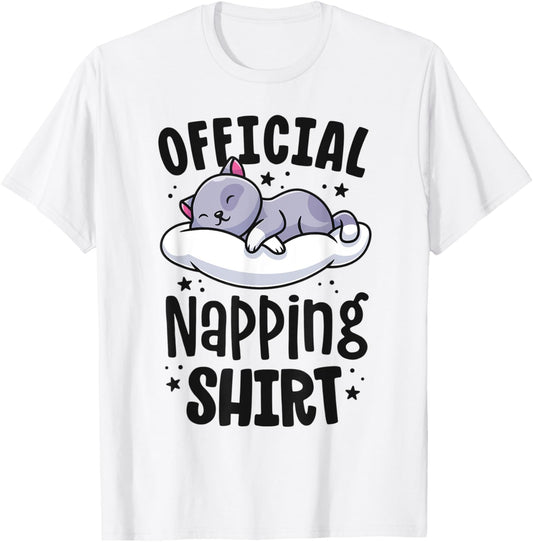 Funny Nap Time Shirt Official Napping Shirt Cute Kawaii Cat T-Shirt
