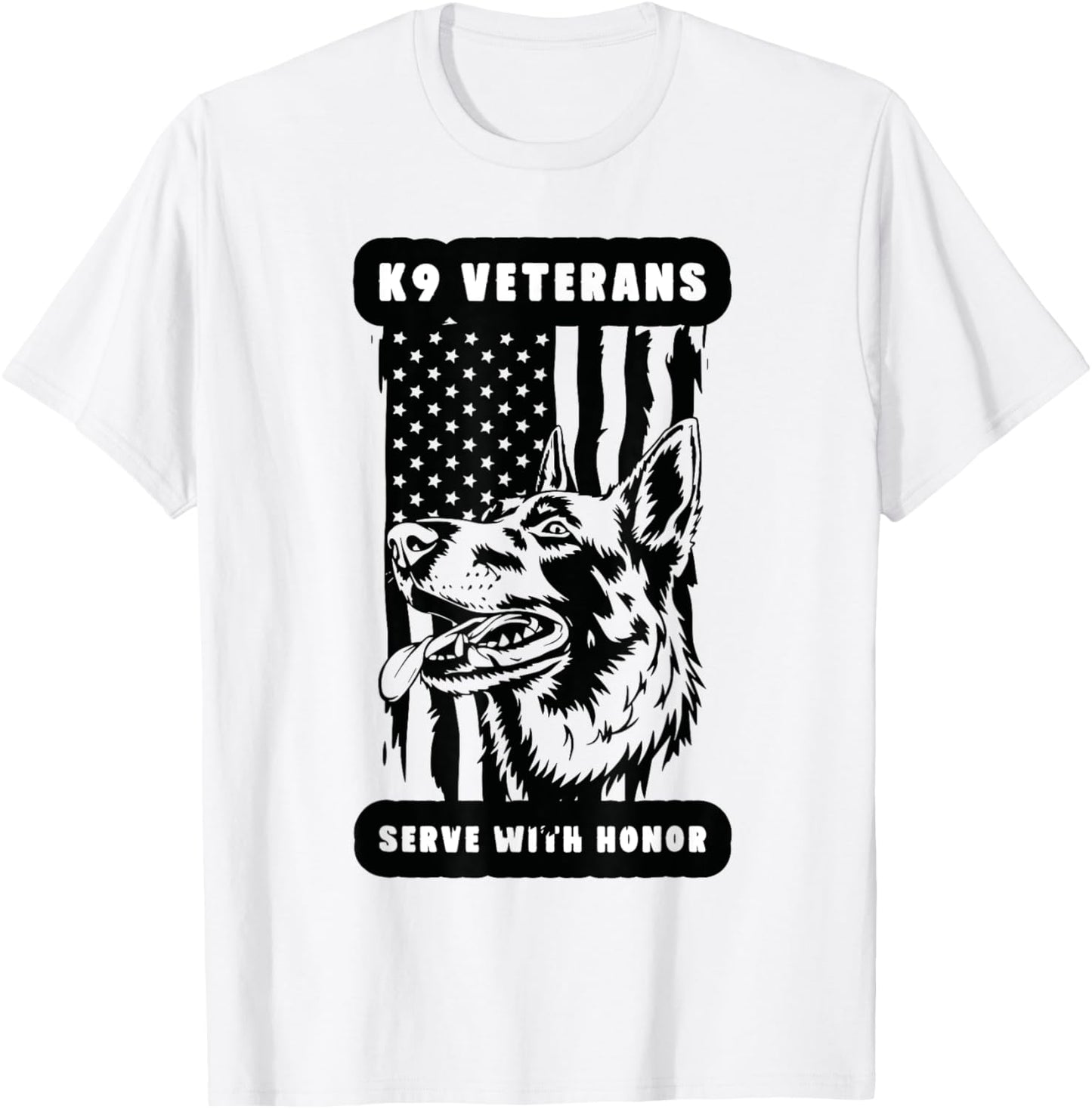 K9 Veteran Military Working Dog USA US Flag K9 Veterans Day T-Shirt