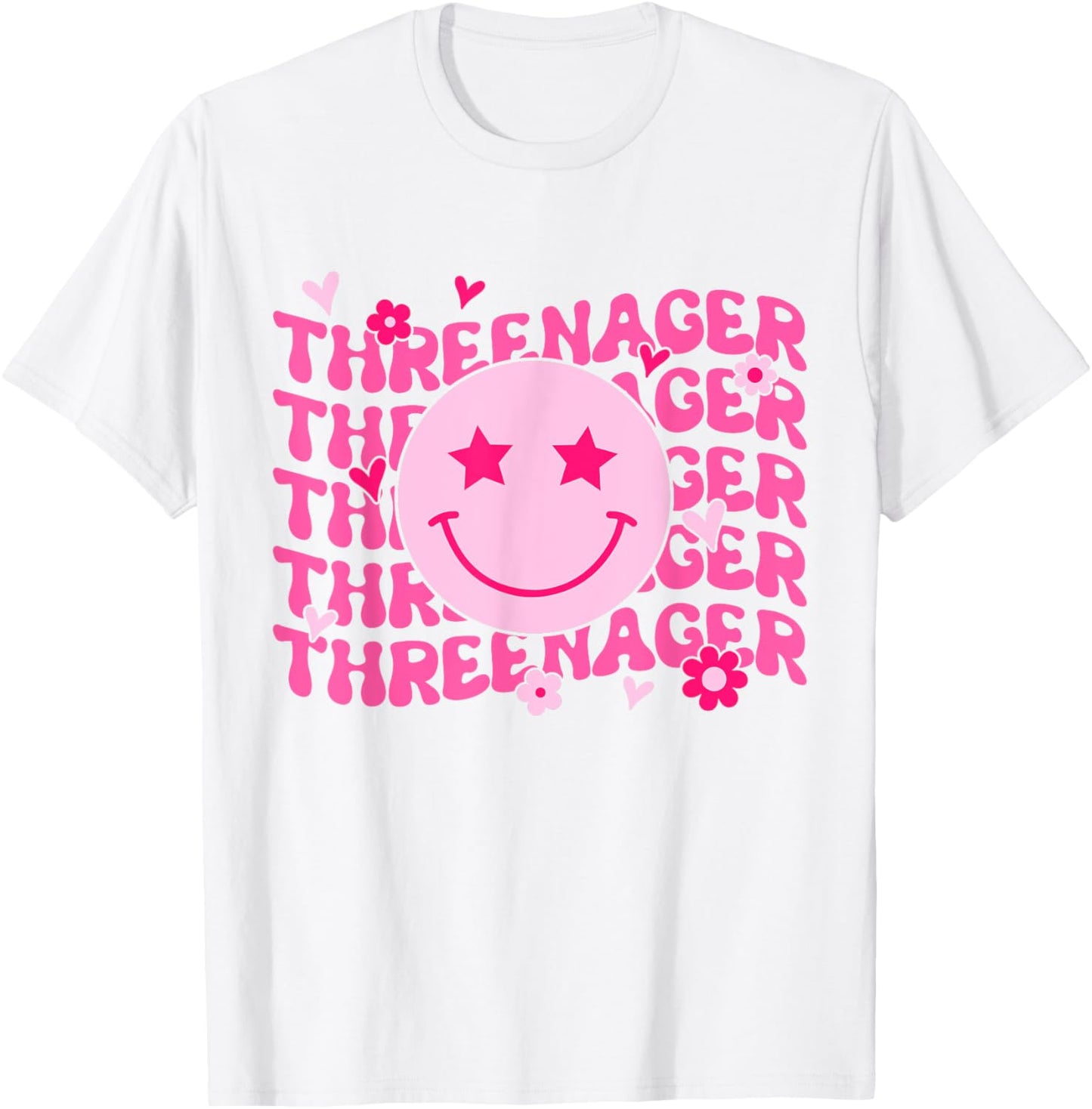 Threenager Birthday Girls 3 Year Old 3rd Birthday Groovy T-Shirt
