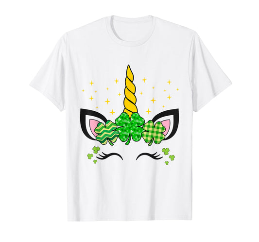Cute Unicorn Shamrock St Patricks Day Girls Kids Lepricorn T-Shirt