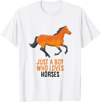 Horse Boy Just A Boy Who Loves Horses Horseback Riding T-Shirt