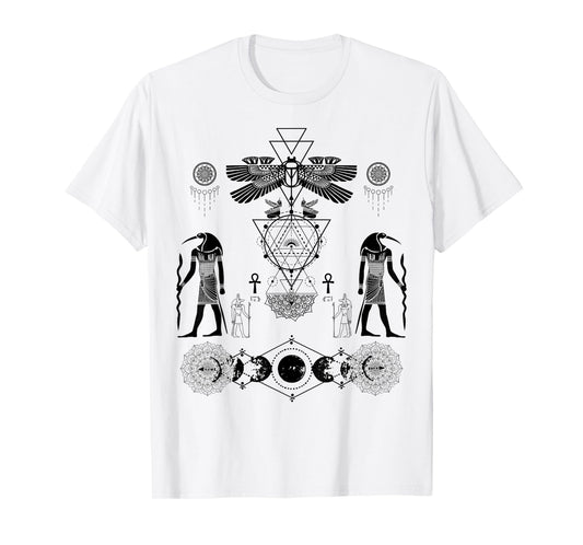 Ancient Kemetic Scarab Beetle Thoth Anubis Egyptian God Art T-Shirt