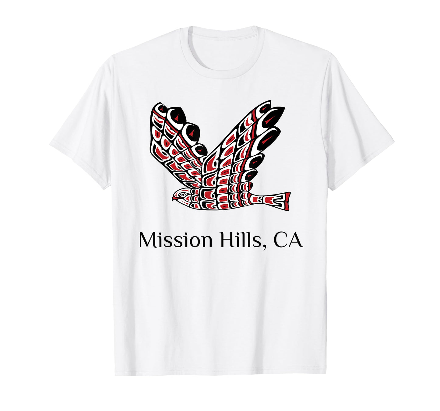 Mission Hills California Red Tail Hawk Native American T-Shirt