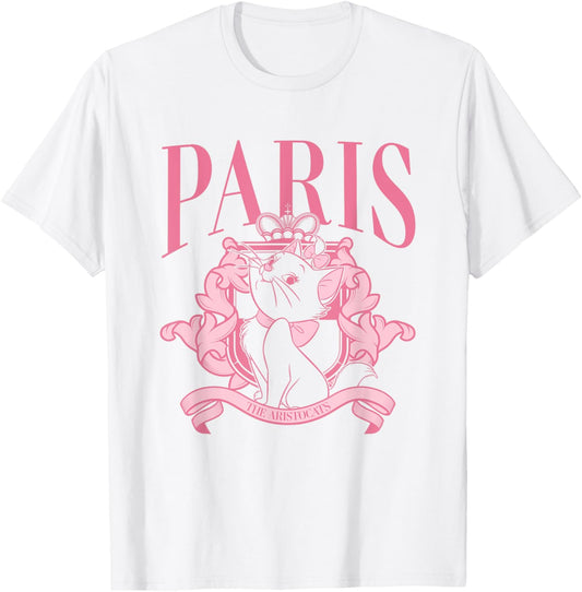 Disney The Aristocats Paris Cute Elegant Ari Big Chest Logo T-Shirt