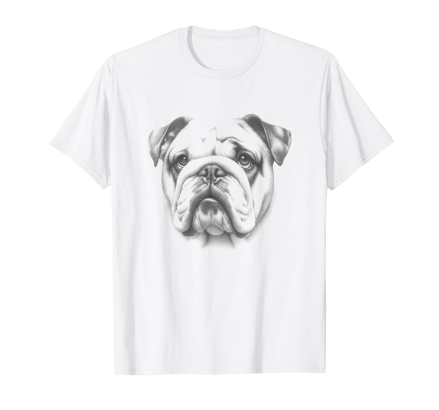 Vintage English Bulldog Drawing Art Design T-Shirt