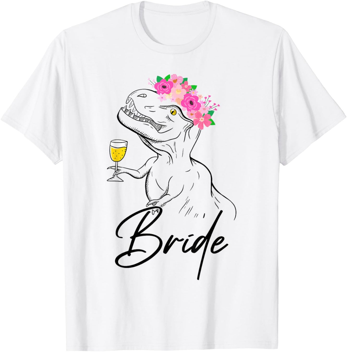 Bride Bridesmaid Flower Floral Dinosaur Bachelorette Party T-Shirt