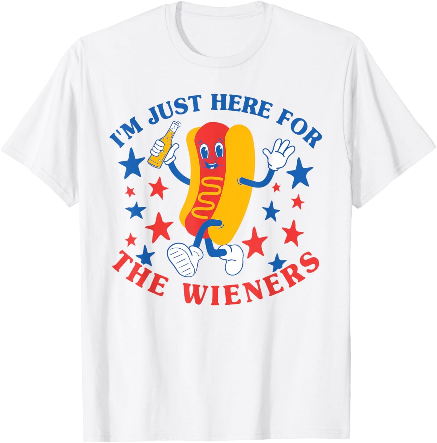 I'm Just Here For The Wieners Hot Dog Fireworks 4th Of July T-Shirt