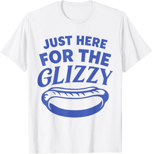 Vintage Just Here For The Glizzy Happy 4th of July Hot Dog T-Shirt