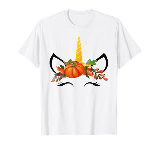 Cute Unicorn Pumpkin Shirts for Kids Halloween Thanksgiving T-Shirt