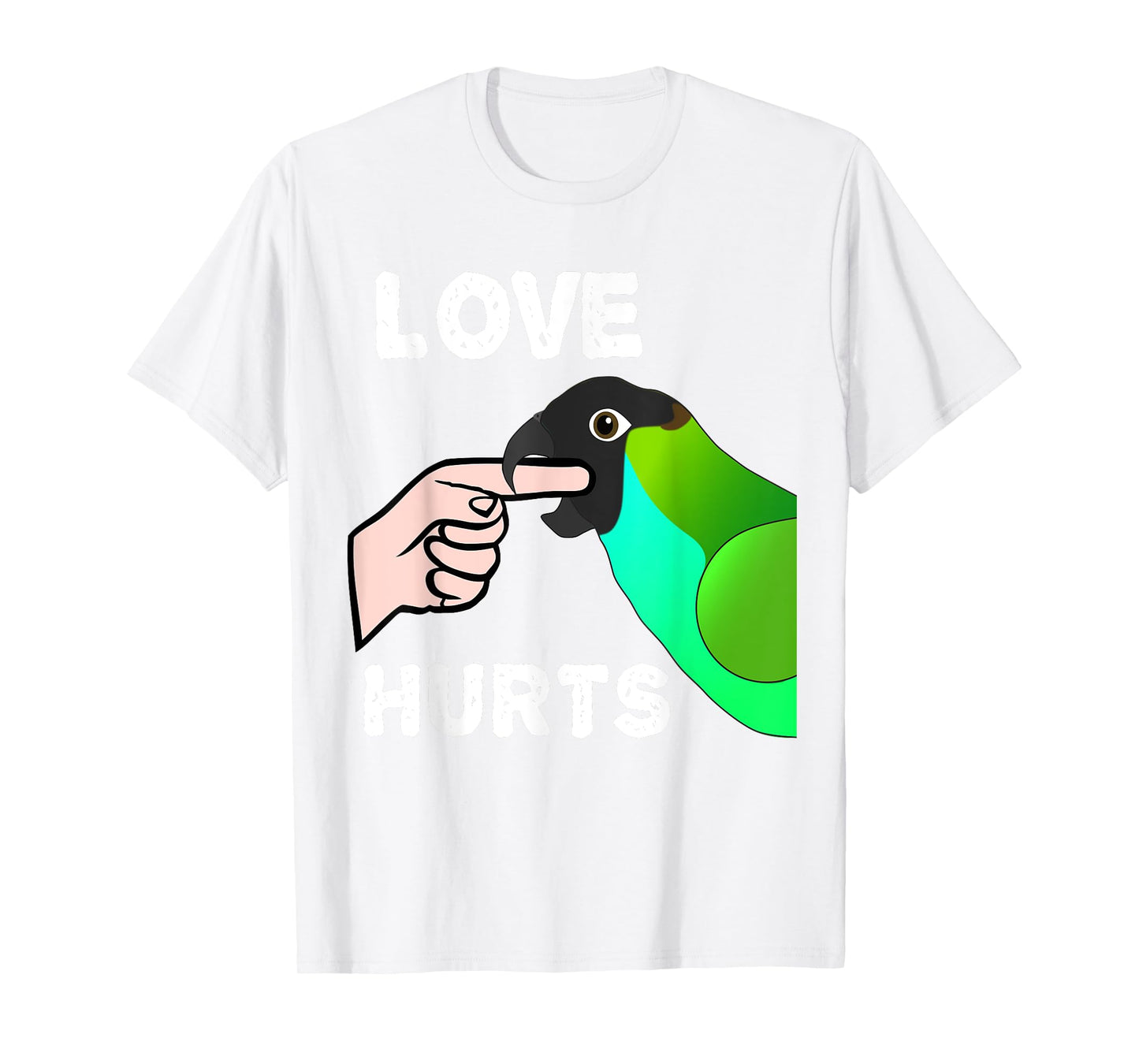Love Hurts Nanday Conure Parrot T-Shirt