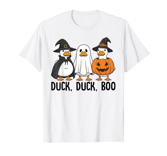 Duck Duck Boo Funny Duck Retro Men Women Halloween T-Shirt