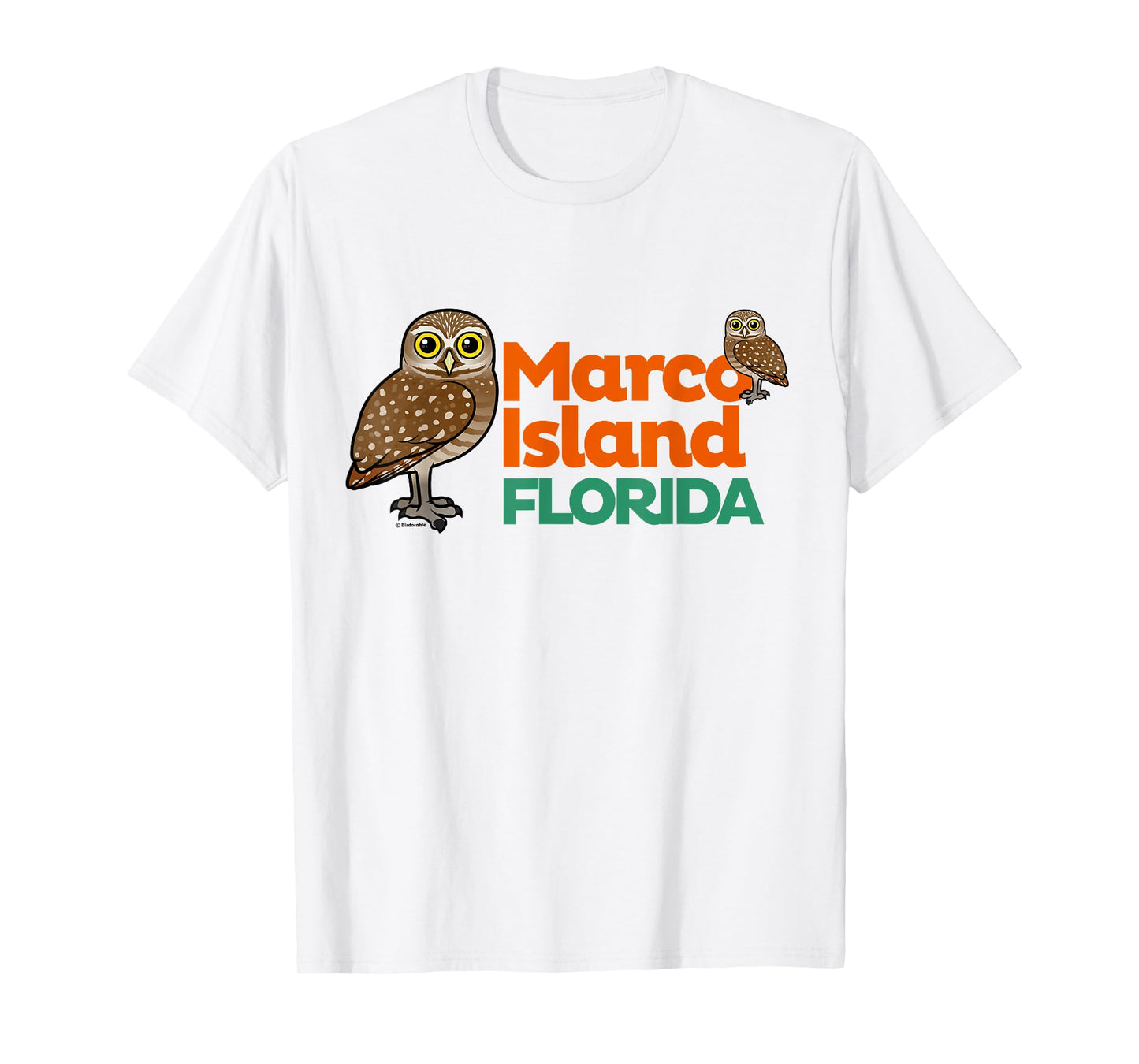 Marco Island Burrowing Owls Birdorable Cute Cartoon Birds T-Shirt