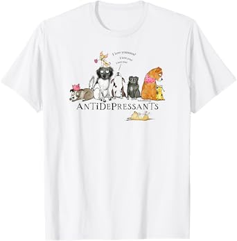Red and Howling Antidepressants Dogs T-Shirt