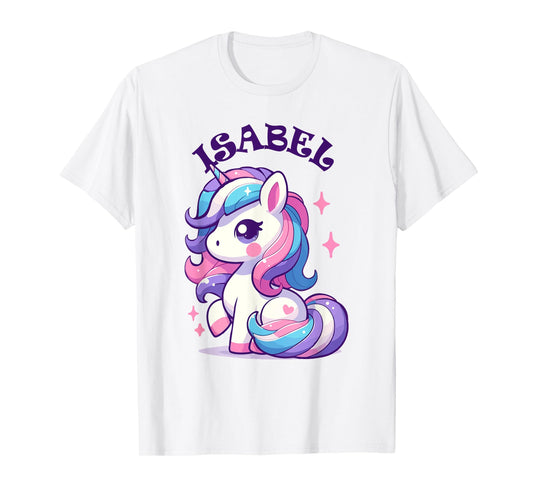 Isabel Cute Unicorn Design for Girls Name Isabel T-Shirt