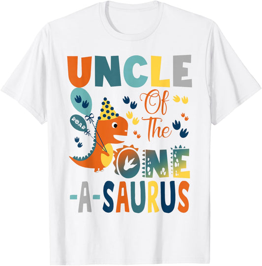 Uncle Of The One-A-Saurus 2Nd Birthday Dinosaur Party T-Shirt