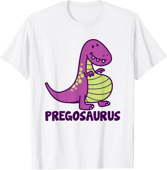 Dinosaur Pregosaurus Pregnant Mother Funny Expecting Cute T-Shirt