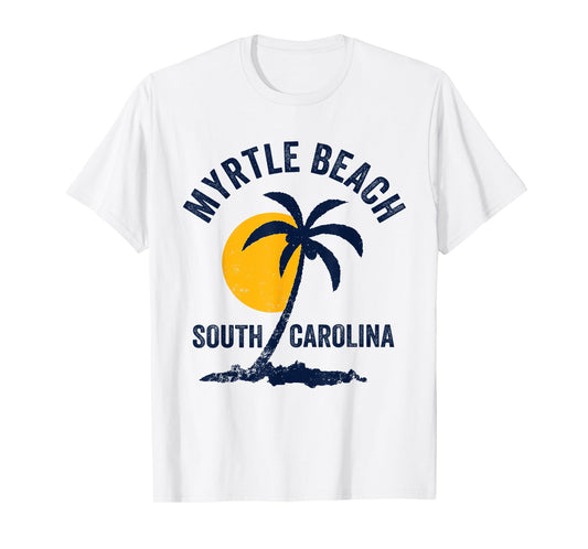 Family Vacation Retro Sunset South Carolina Myrtle Beach T-Shirt