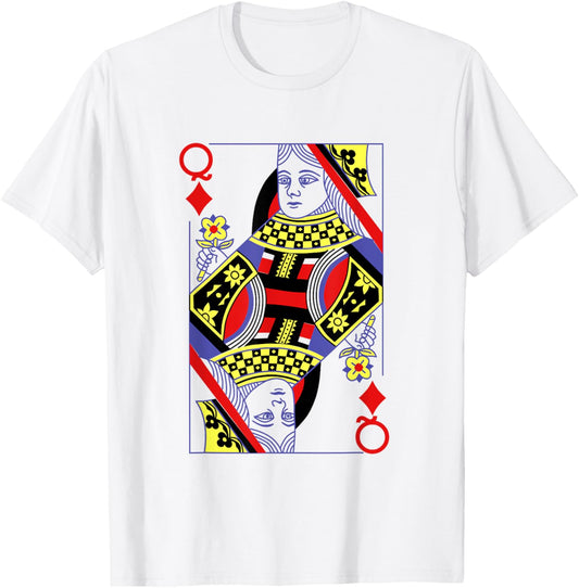 Queen Of Diamonds Deck Of Cards Playing Cards Halloween T-Shirt