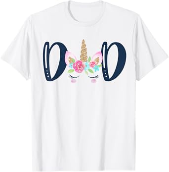 Unicorn Dad Birthday Shirt Matching Family Party T-Shirt Tee T-Shirt