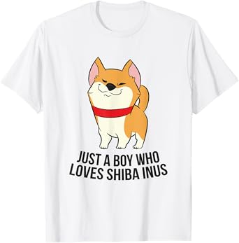 Shiba Inu Dog Boy Just a Boy Who Loves Shiba Inus T-Shirt