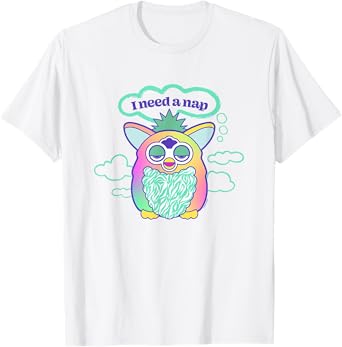 Furby I Need A Nap Sleepy Frog Furby Retro Big Chest Logo T-Shirt