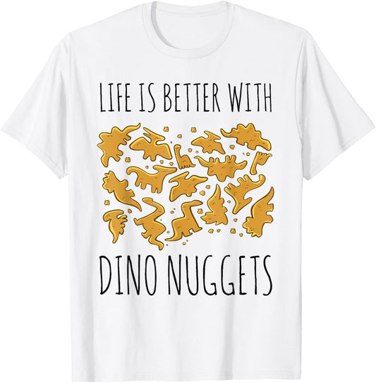 Dino Chicken Dinosaur Nugs Veggie Funny T-Shirt