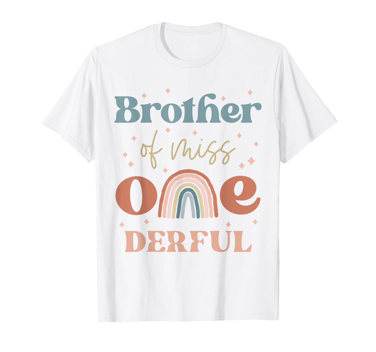 Brother of Miss Onederful Boho Rainbow First Birthday T-Shirt